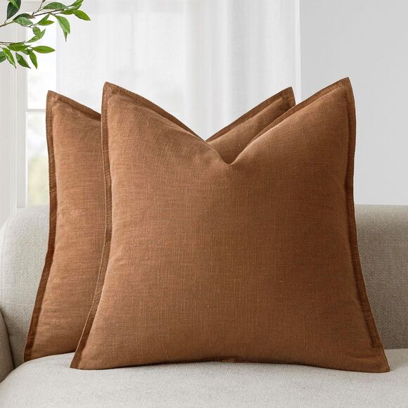 🛏️ Foindtower Linen Pillow Covers 20x20" Hazel NWT - Picture 1 of 9